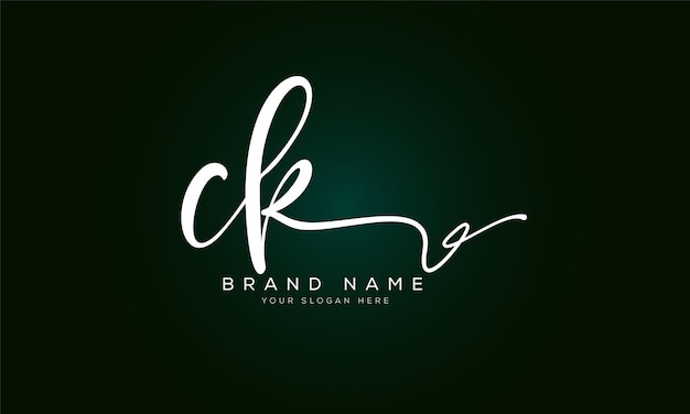 ck ck letra inicial escritura a mano y vector de logotipo de la firma