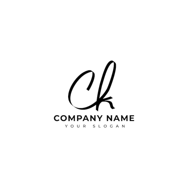 Ck Diseño de vector de logotipo de firma inicial