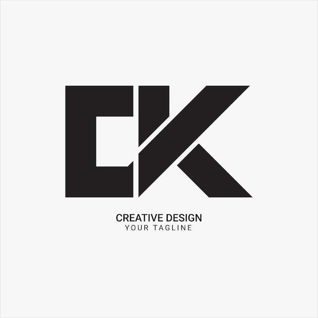 CK o KC o CVK o KCV o VCK creativo diseño de logotipo moderno plano y elegante inicial