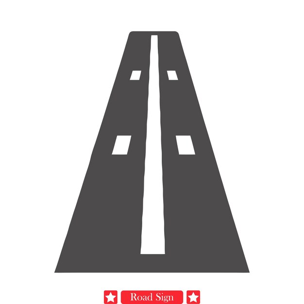 Claridad de la carretera Siluetas esenciales de la señalización viaria para el diseño gráfico