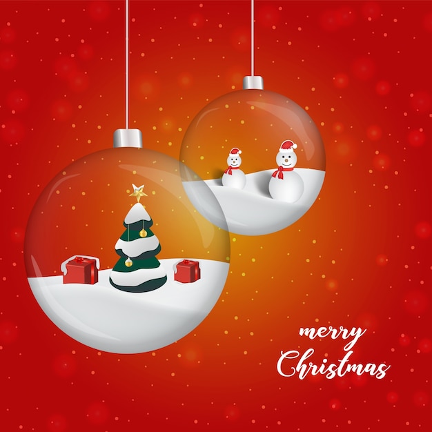 Claro bolas de Navidad con elementos