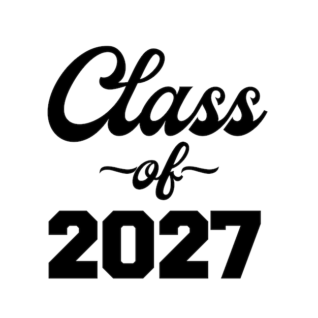 Vector clase de 2027 vector de texto, diseño de camiseta