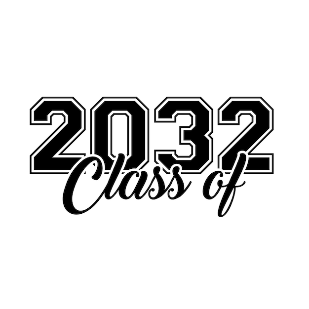 Clase de 2032 Vector de texto, diseño de camiseta