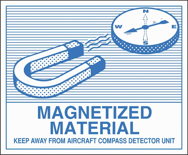 Vector clase 9 etiqueta de material peligroso hazmat etiquetas de manipulación de transporte de la iata material magnetizado