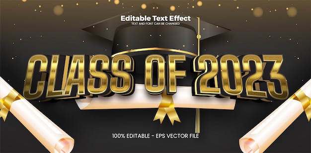 Clase de efecto de texto editable 2023 en estilo de tendencia moderna