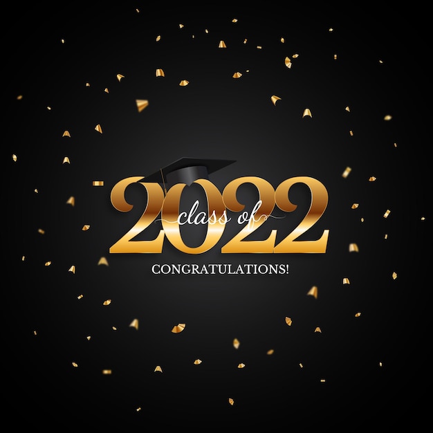 Clase de graduación de 2022 Fondo de saludo Ilustración vectorial
