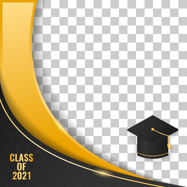 Vector clase de graduación de marco de lujo abstracto de 2021