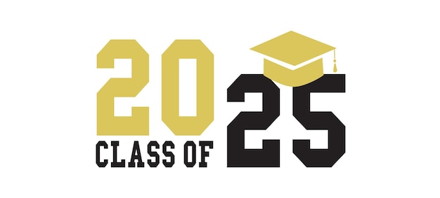 Clase graduada de 2025 Vector en un fondo transparente