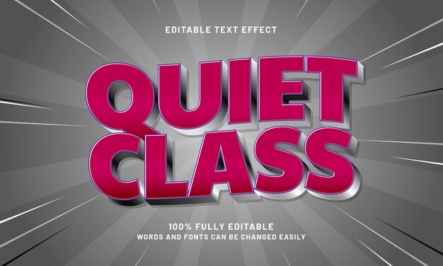 clase tranquila efectos de texto editables con un tema limpio y simple