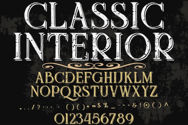 Clásico alfabeto fuente diseño clásico