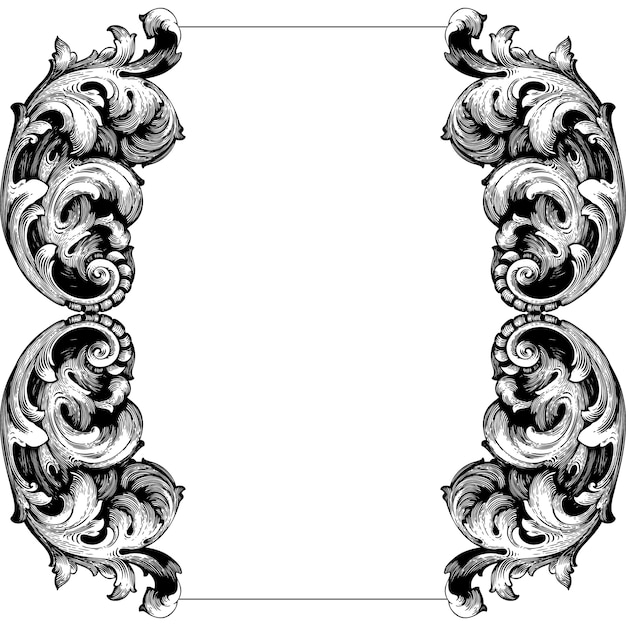 Clásico barroco de elemento vintage para el diseño. Elemento de diseño decorativo de caligrafía de filigrana.
