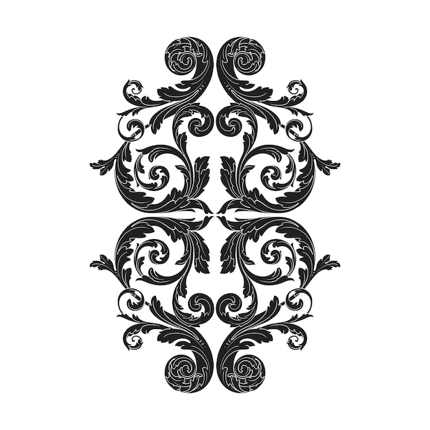 Clásico barroco de elemento vintage. Elemento de diseño decorativo de caligrafía de filigrana.