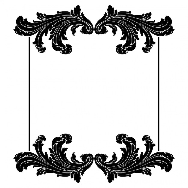 Clásico barroco de elemento vintage. Elemento de diseño decorativo de caligrafía de filigrana.