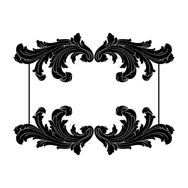 Clásico barroco de elemento vintage. Elemento de diseño decorativo de caligrafía de filigrana.
