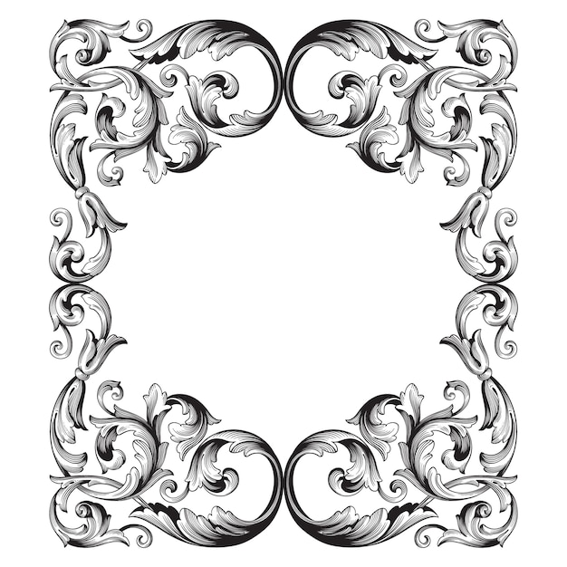 Clásico barroco de elemento vintage. Elemento de diseño decorativo de caligrafía de filigrana.