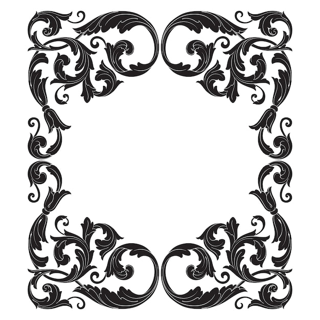 Vector clásico barroco de elemento vintage. elemento de diseño decorativo de caligrafía de filigrana.