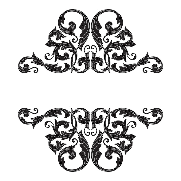 Clásico barroco de elemento vintage. Elemento de diseño decorativo de caligrafía de filigrana.