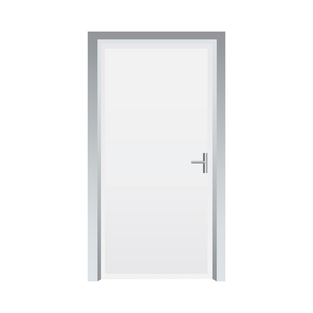 Vector clásico concepto interior blanco de puerta cerrada imagen de stock ilustración vectorial