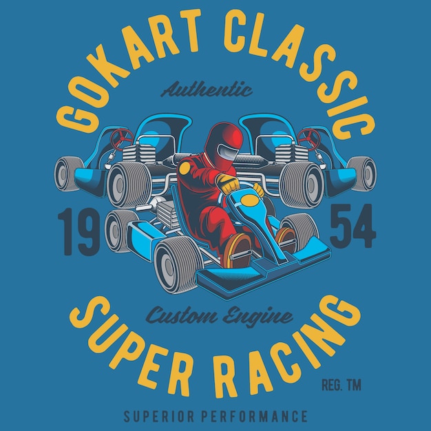 Vector clásico de gokart