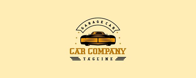 Clásico muscle vintage car vector emblema de automóviles