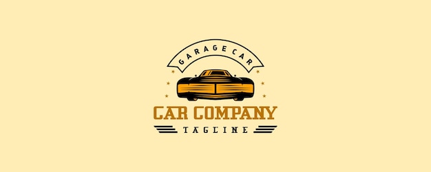 Clásico Muscle Vintage Car Vector Emblema de automóviles