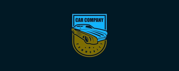 Clásico Muscle Vintage Car Vector Emblema de automóviles