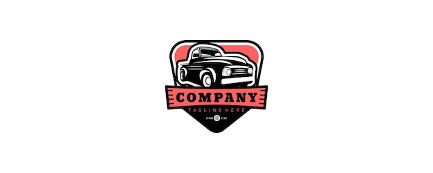 Clásico Muscle Vintage Car Vector Emblema de automóviles