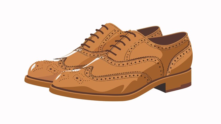 Vector clásicos zapatos oxford brogues para hombres de moda en marrón