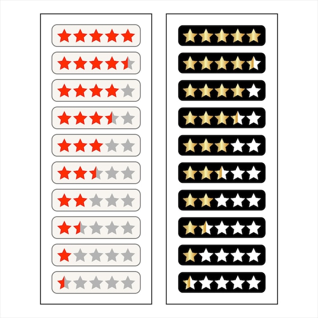 Clasificación por estrellas con dos colecciones vectoriales de fondos diferentes
