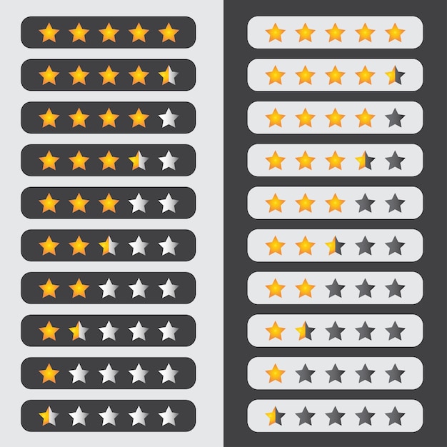 Clasificación por estrellas con dos fondos diferentes