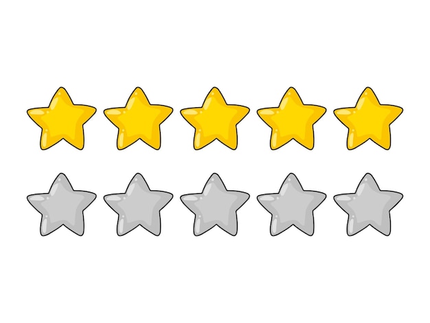 Clasificación de estrellas Imagen en color Elemento de diseño Ilustración vectorial aislada sobre fondo blanco Plantilla para libros, pegatinas, carteles, tarjetas, ropa