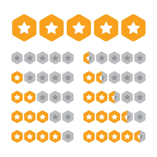 Clasificación de estrellas sin números con vector de fondo naranja eps