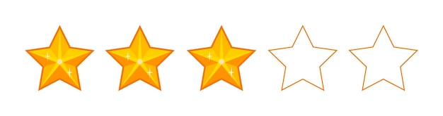 Clasificación de productos o comentarios de reseñas de clientes con estrellas doradas Arte de líneas Iconos vectoriales para aplicaciones y webs