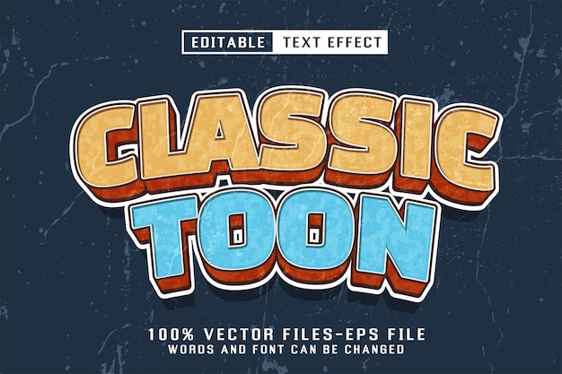 Classic Toon Retro Text Editable Text Effect
