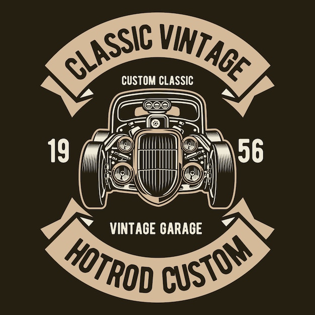 Vector classic vintage hotrod