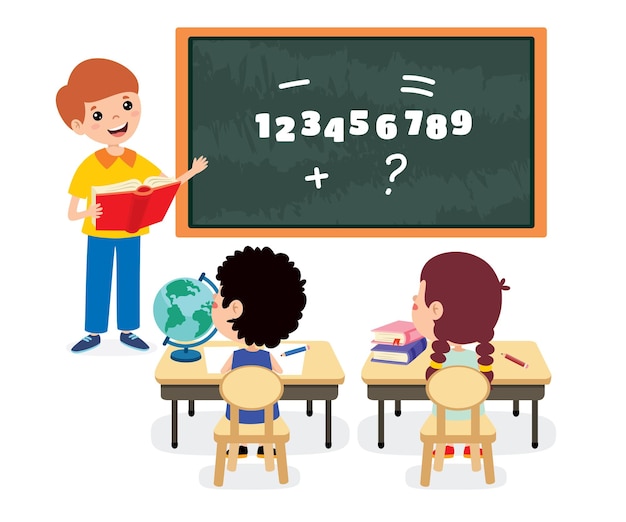 Classroom Scene With Cartoon Characters