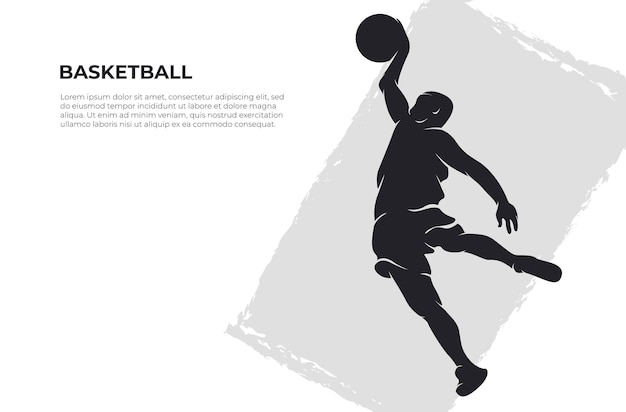 clavada de baloncesto de silueta
