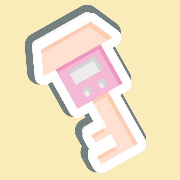 Clave adhesiva 3 relacionada con el símbolo de seguridad ilustración de diseño simple