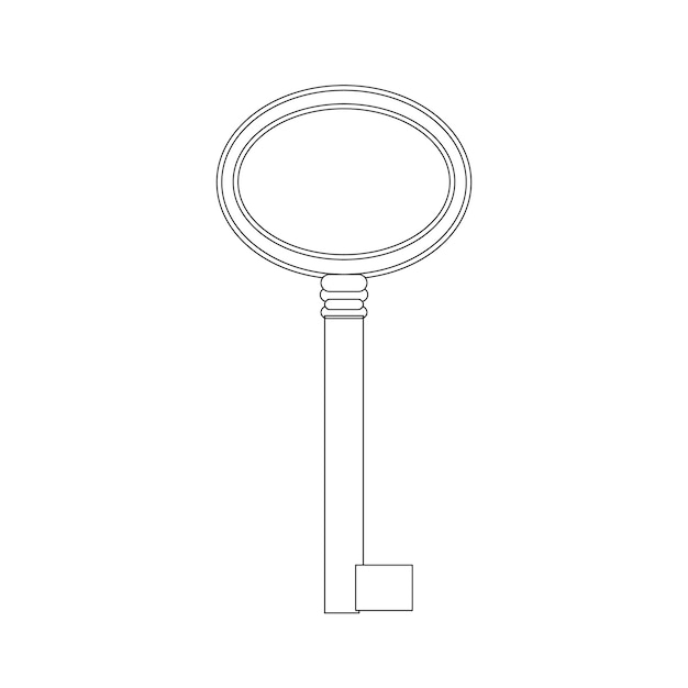 Clave de líneas de contorno de fondo blanco