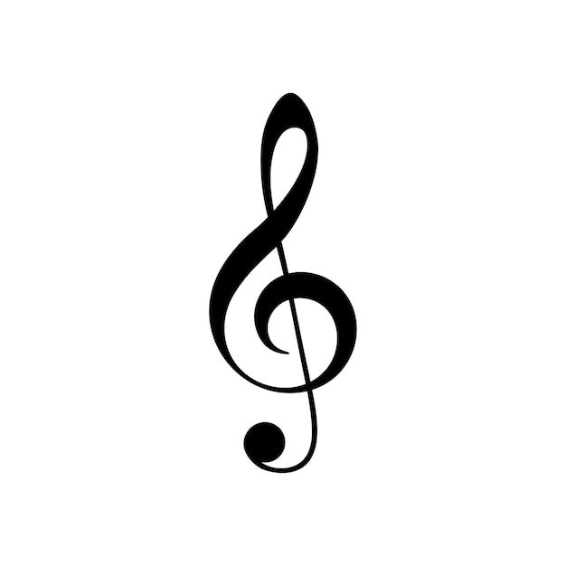 Clave de sol sobre fondo blanco Vector ilustración aislada Tecla de música simple