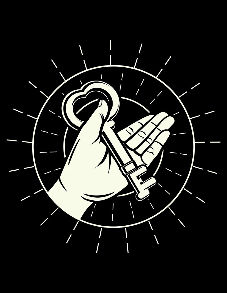 Vector clave de la vida en la mano.