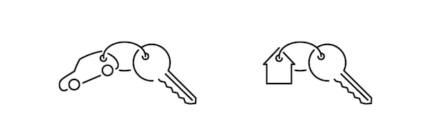Claves para casas Iconos de propiedades y automóviles