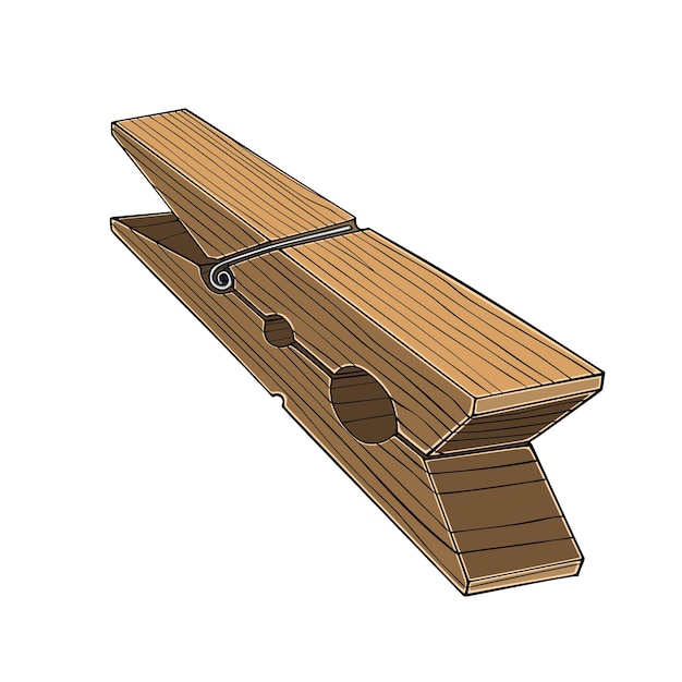Clavija de madera sobre un fondo blanco