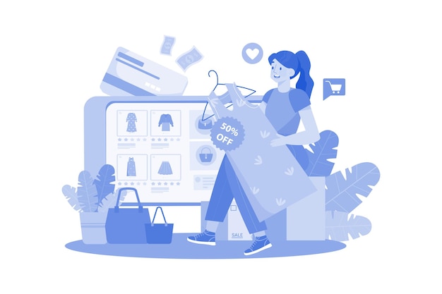 Clientes femeninos que usan dispositivos digitales para compras en línea en ventas
