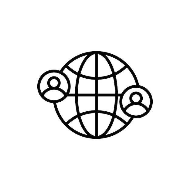 Clientes en todo el mundo Conjunto de íconos Líder de la tierra global Símbolo vectorial de la red global