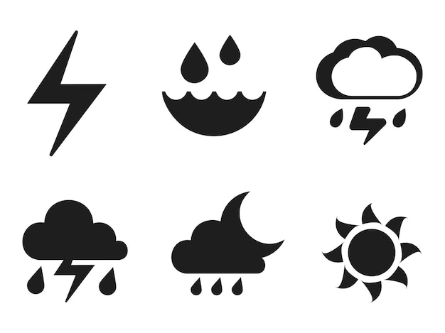 Clima carácter aislado vector siluetas