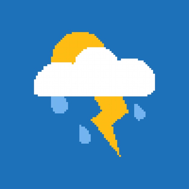 Clima de iconos en estilo píxel