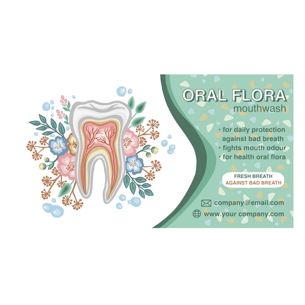 Clínica dental banner boca sana vector