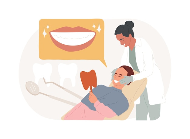 Vector clínica estética dental concepto aislado ilustración vectorial servicio dental cosmético dientes tratamiento estético odontología privada belleza clínica médica sonrisa tratamiento estudio concepto vectorial