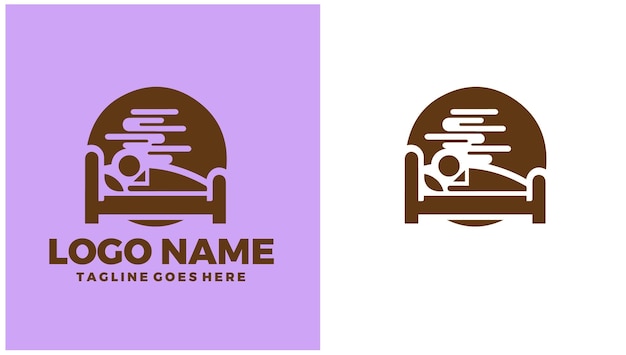 Clínica del sueño centro de trastornos del sueño instalación laboratorio de estudio del sueño ilustración de diseño de logotipo único